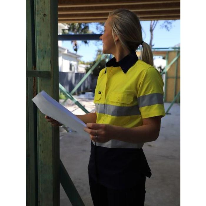 Womens Tape Hi Vis Cool Lightweight Drill Shirt