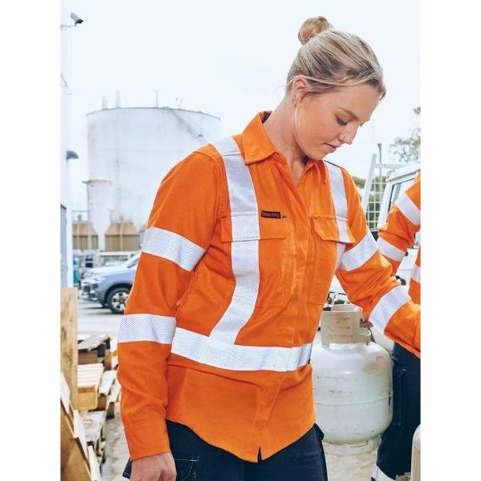 Apex 185 Womens X Taped Biomotion Hi Vis FR Ripstop Vented Shirt
