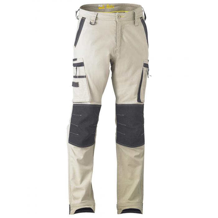Flx & Move Stretch Utility Zip Cargo Pants - Stone