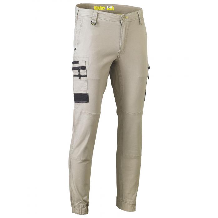 Flx and Move Stretch Cargo Cuffed Pants - Stone