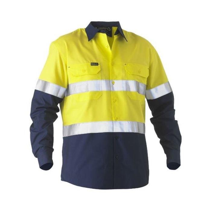 Bisley Recycle Taped Tow Tone Hi Vis Drill Shirt