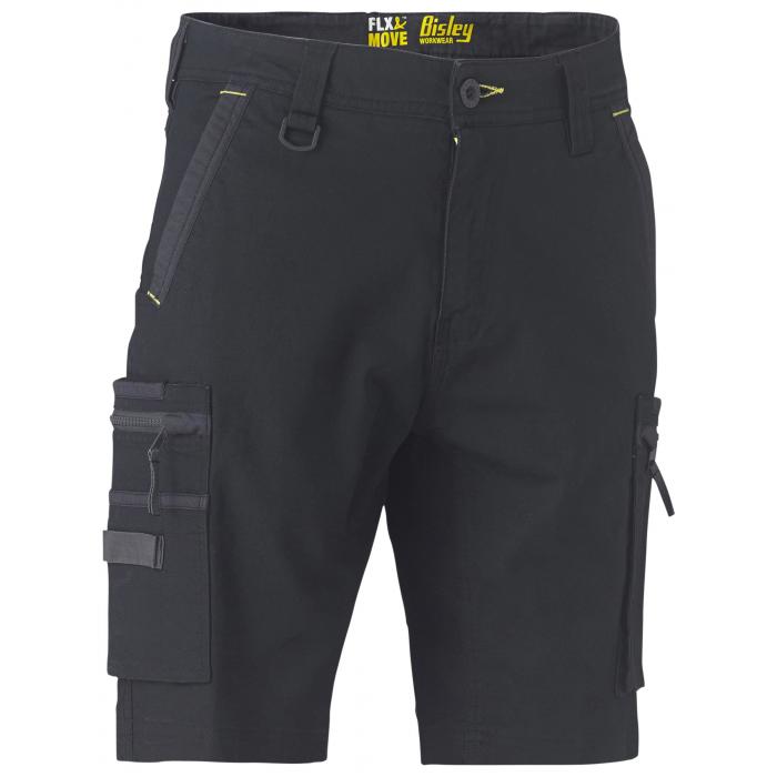 Flx & Move Stretch Utility Zip Cargo Short - Black