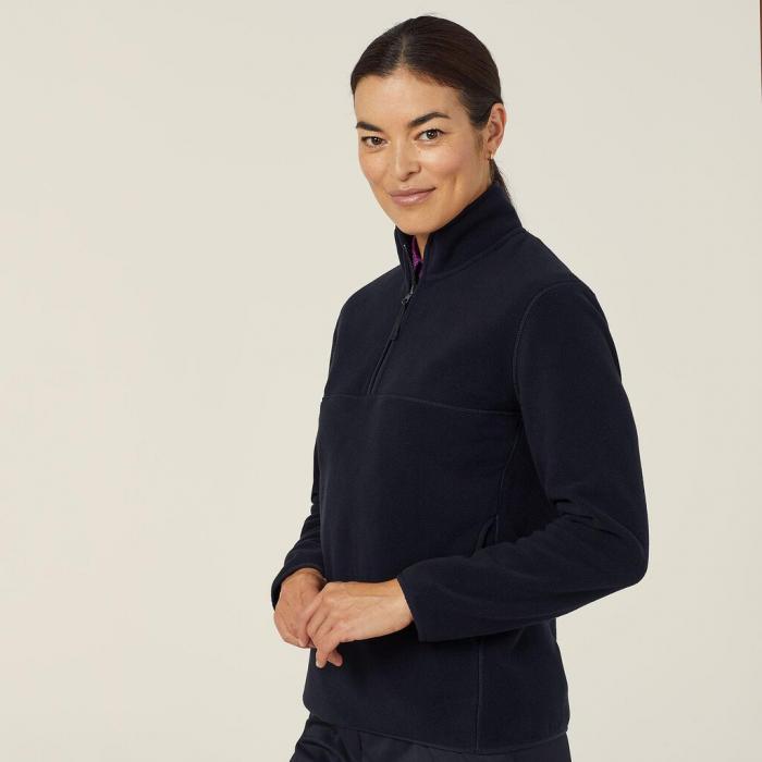 Womens Polar Fleece Zip Neck Pullover