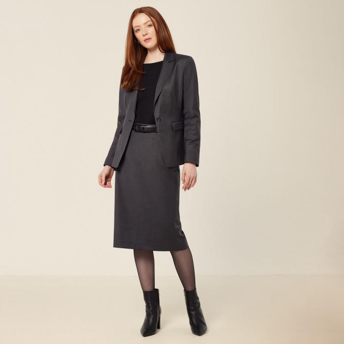 Wool Blend Twill Tailored Jacket
