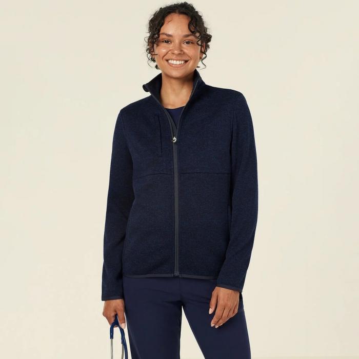 Textured Fleece Zip Front Jacket