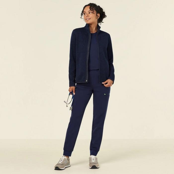 Textured Fleece Zip Front Jacket