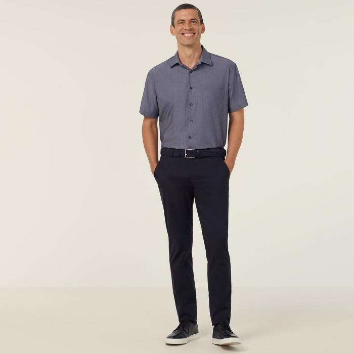 Textured Mens Short Sleeve Shirt