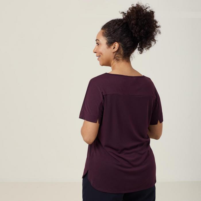 Matt Jersey Boat Neck Short Sleeve Top
