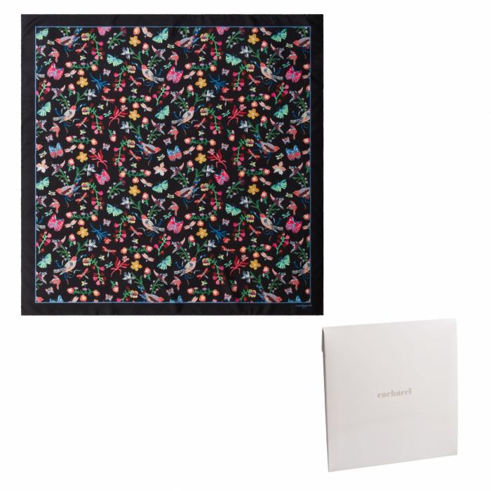 Silk Scarf Butterfly Black