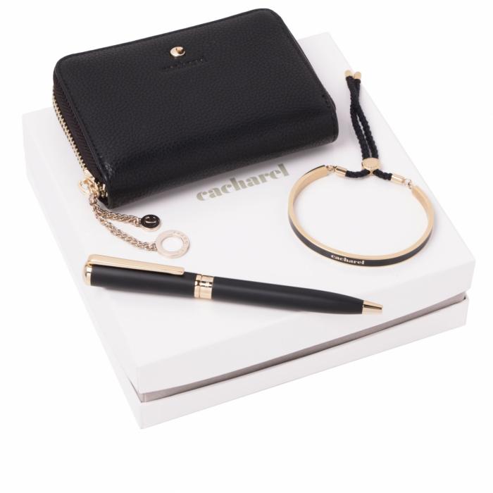 Set Cacharel Black (ballpoint Pen, Mini Wallet & Bracelet)