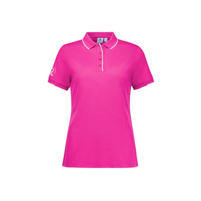 Womens Pink Short Sleeve Polo