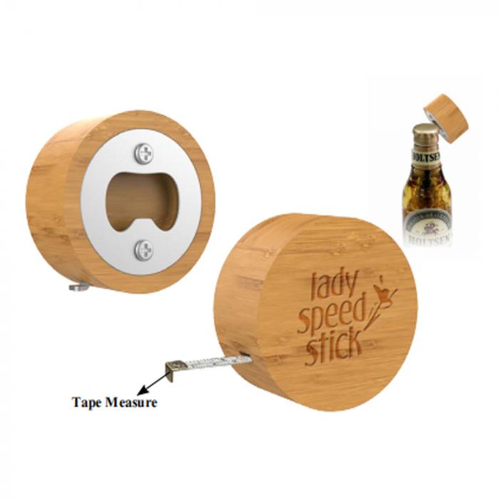 Bottle Opener With Tape Measure Round