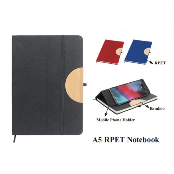 A5 RPET Notebook With Phone Holder