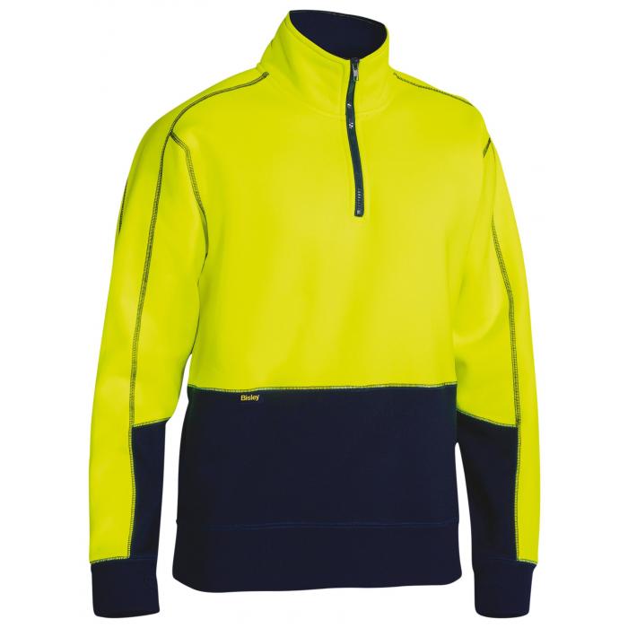 Hi Vis Fleece 1/4 Zip Pullover - Yellow/Navy