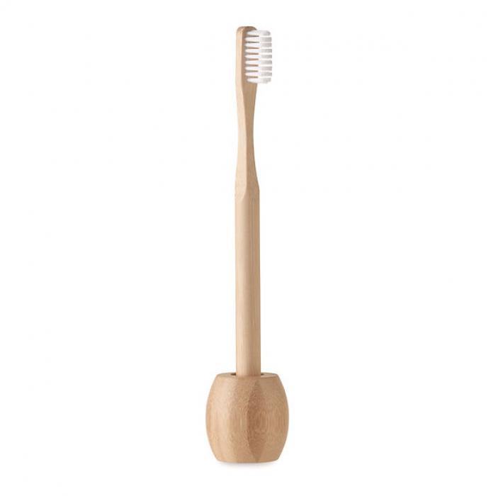 Bamboo Toothbrush on stand