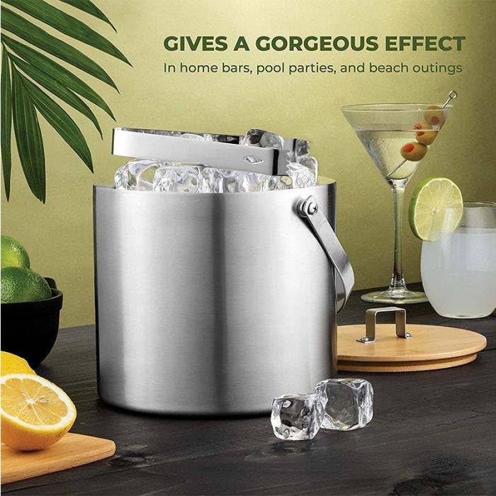 Custom Printed Promotional Double Wall Stainless Steel Ice Bucket NZ