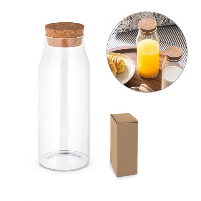 1L Glass Bottle with Cork Lid