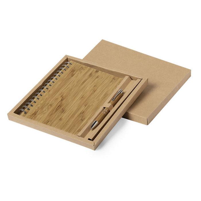 Hecan Bamboo Pen and Notebook Set