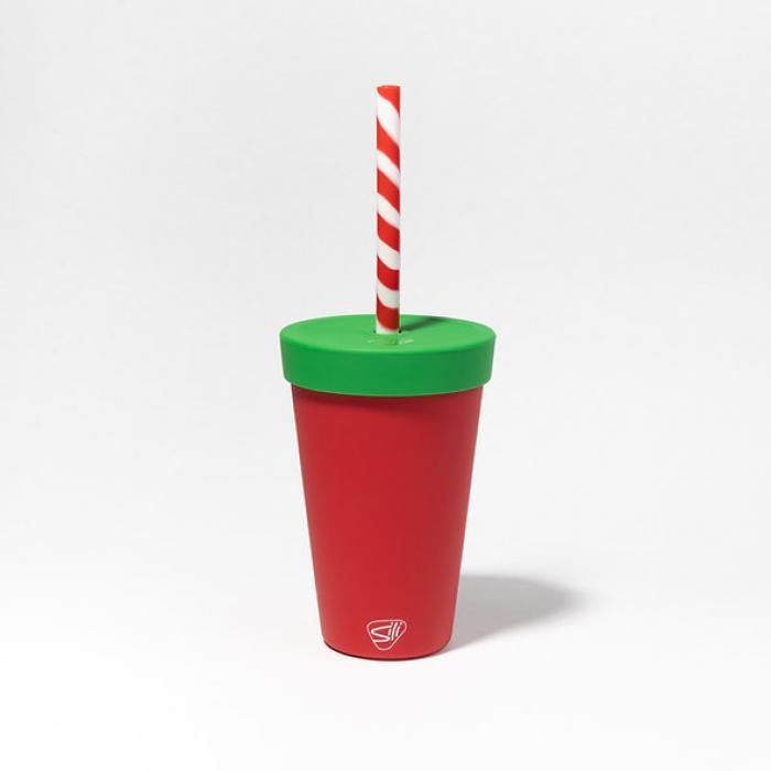 Candy Cane Silipint - 16 oz Straw Tumblers