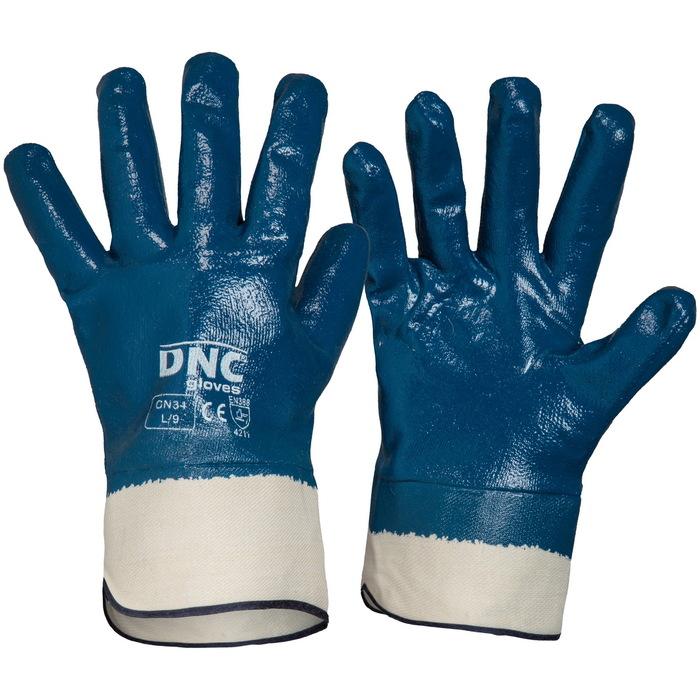 Blue Nitrile Full Dip with Canvas Cuff Gloves