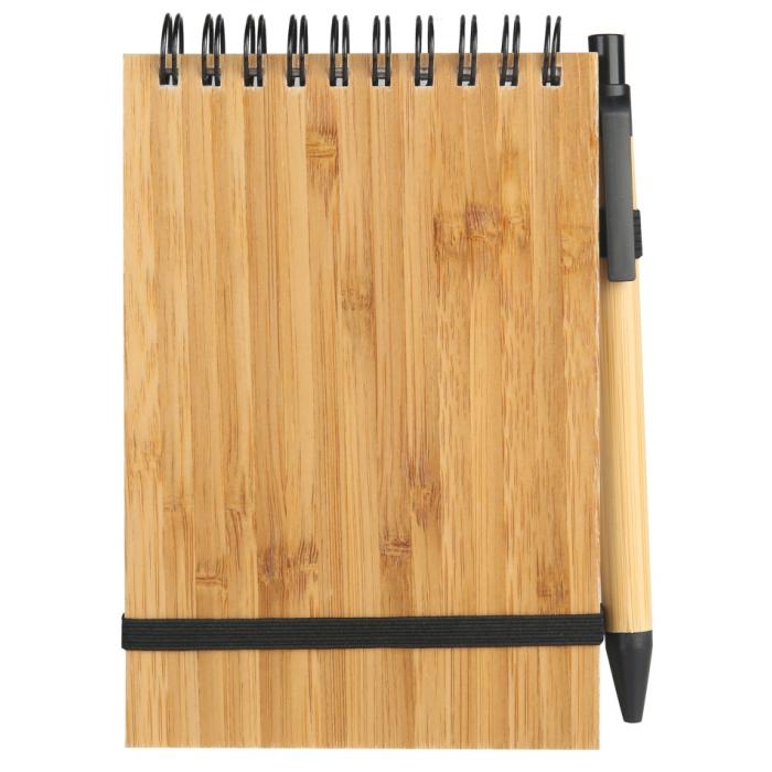 Bamboo Sprial Notebook And Pen Set