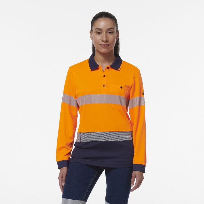 Womens Workcool Hyperfreeze Spliced Long Sleeve Polo With Segment Tape