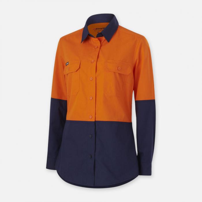 Womens Workcool Vented Spliced Shirt Long Sleeve