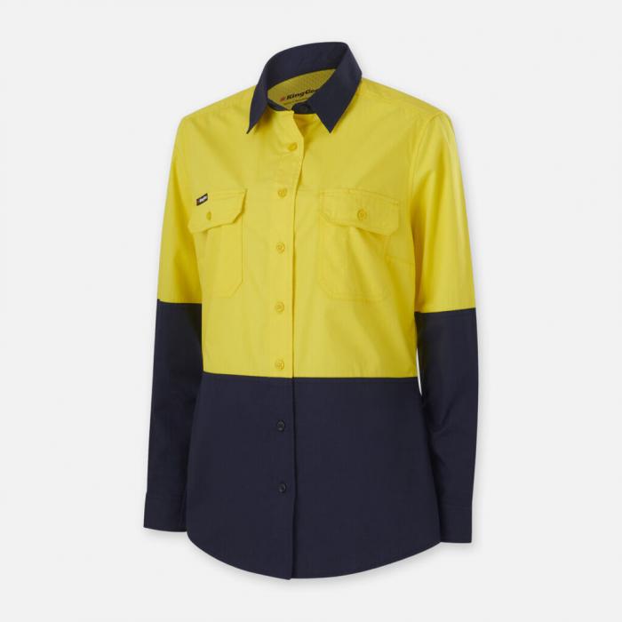 Womens Workcool Vented Spliced Shirt Long Sleeve