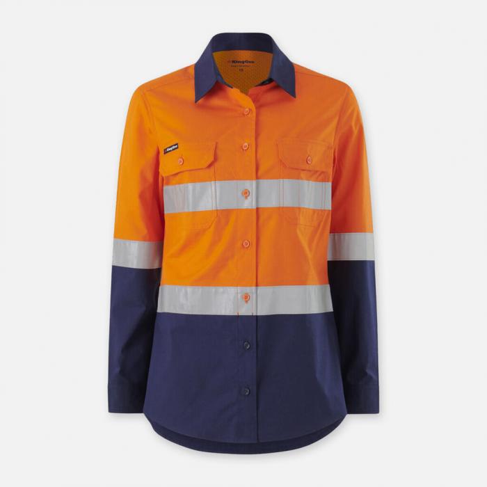 Womens Workcool Vented Spliced Shirt Taped Long Sleeve