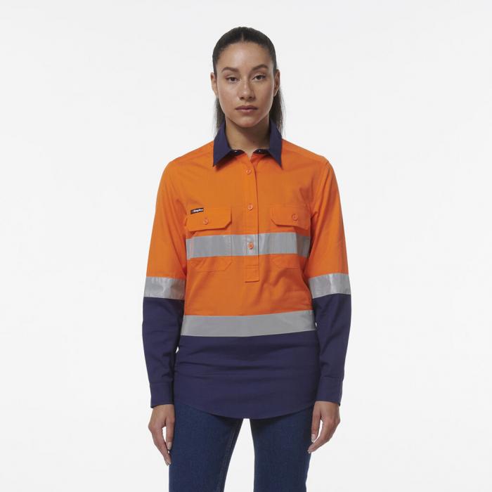 Womens Workcool Vented Closed Front  Refelctive Shirt
