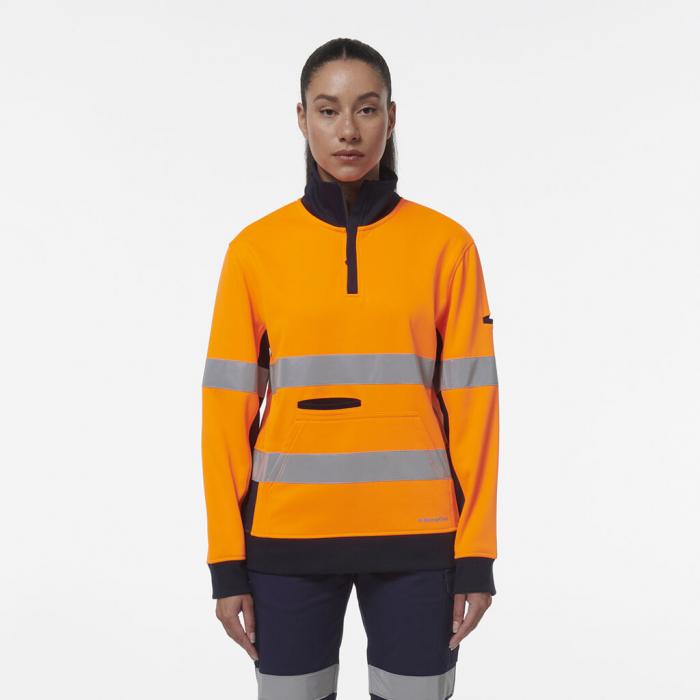 Womens Reflective Spliced 1/4 Zip Fleece