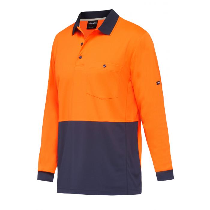 Mens Workcool Hyperfreeze Spliced Polo Long Sleeve