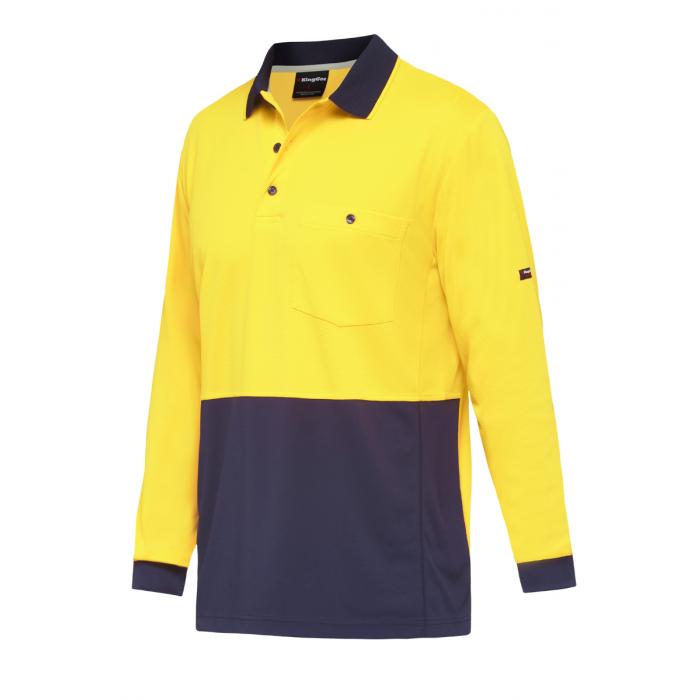 Mens Workcool Hyperfreeze Spliced Polo Long Sleeve