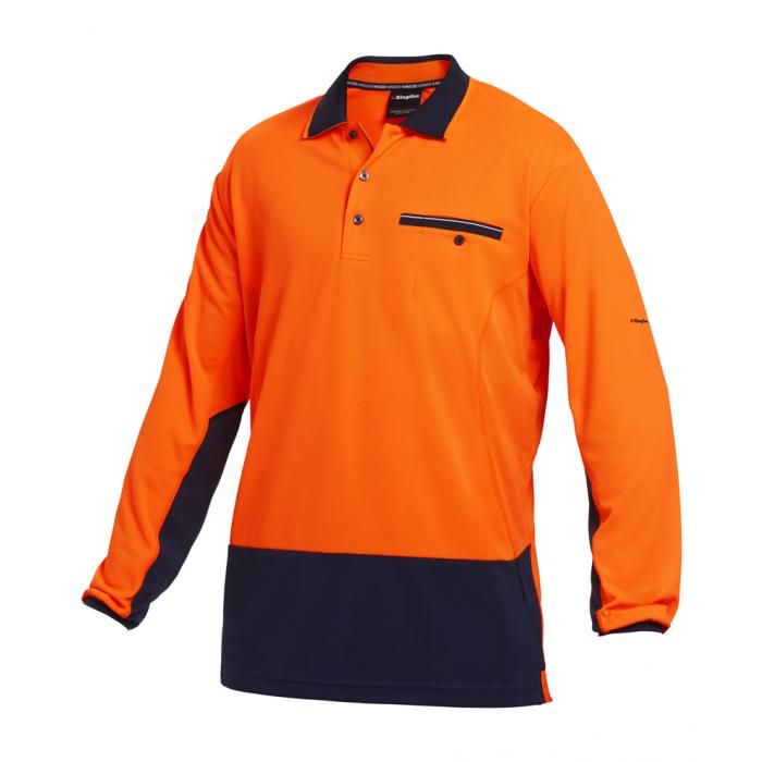 Mens Workcool2 Spliced Polo Long Sleeve 