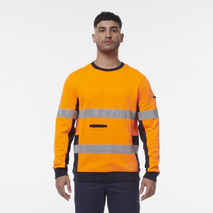 Reflective Spliced Crew Neck Fleece