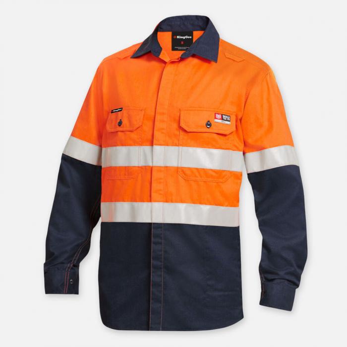 Shieldtec Lenzing FR Hi-Vis Spliced 2Tone Open Front Taped Shirt