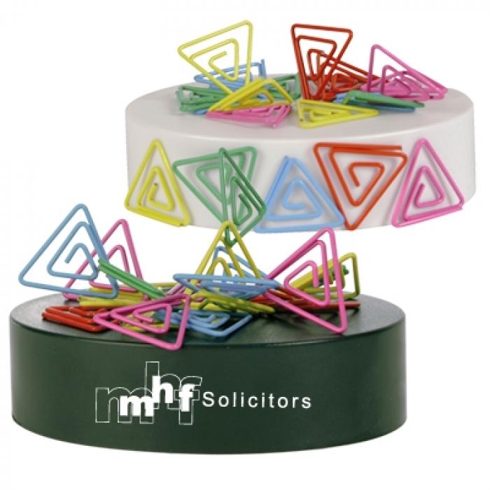 Triangle Shaped Paperclips On Paperweight Magnetic Base