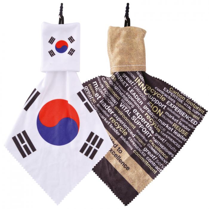 Custom Superior Hi Microfibre Lens Cloth in Pouch with Phone Jack