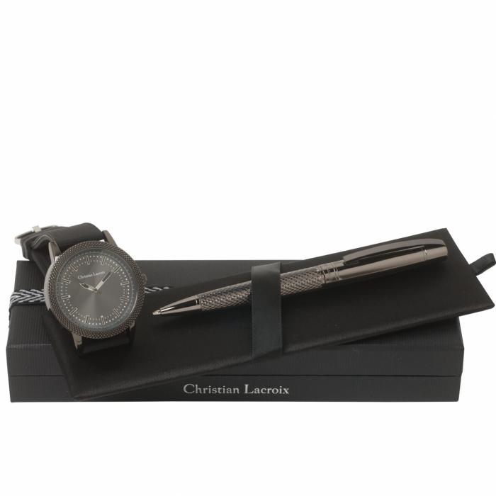 Set Christian Lacroix Black (Premium ballpoint Pen & Watch)