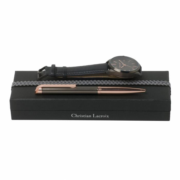 Set Christian Lacroix Grey (ballpoint Pen & Watch)