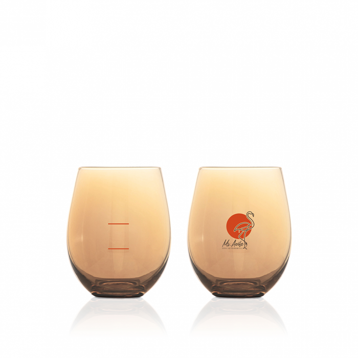 M&W Glamour Stemless Glass 560ml Set of 2 Gold