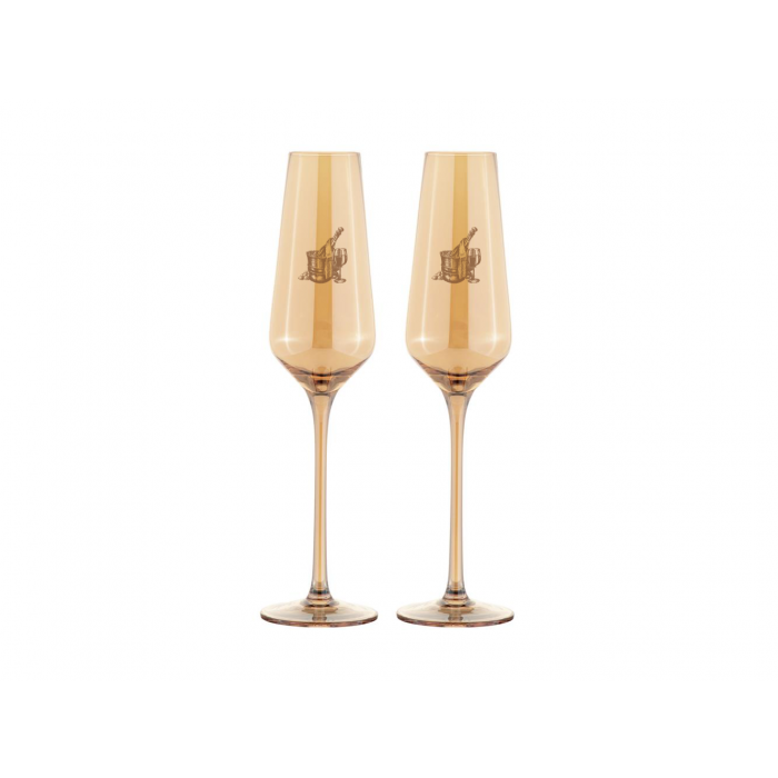 M&W Glamour Flute 230ml Set of 2 Pink