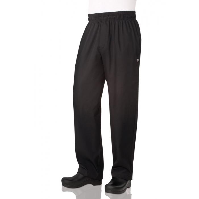 Essential Baggy Zip-Fly Chef Black Pants