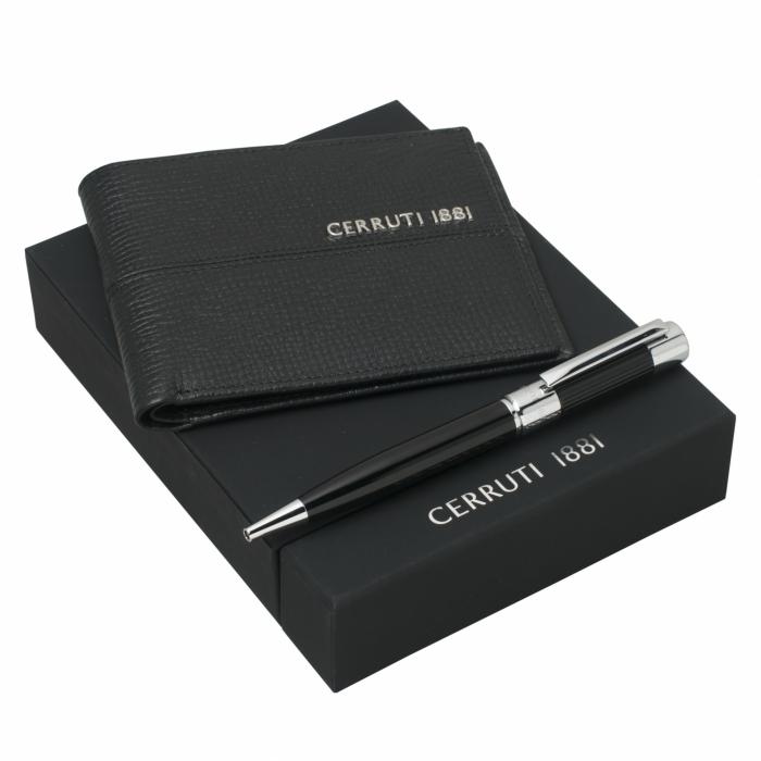 Set Cerruti 1881 (Classic Ballpoint Pen & Leather Wallet)