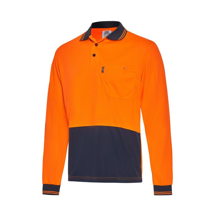Hi-Vis Two Tone Long Sleeve Cool Breathe Safety Polo
