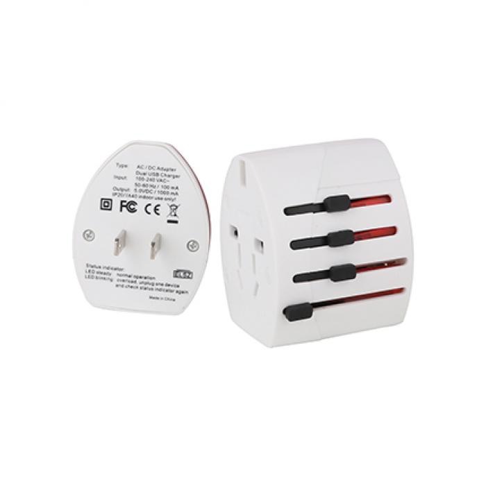 Light-up Universal Travel Adapter with USB