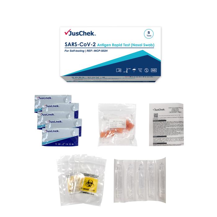 JusChek Antigen Rapid Test(Nasal Swab) 5Pack