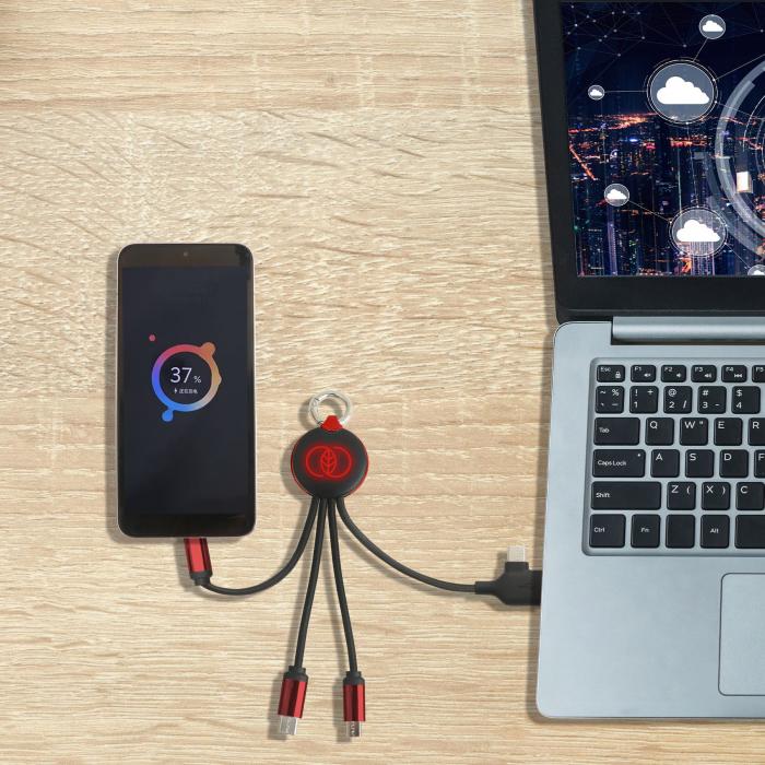 Round Shaped Light Up Multi Charging Cable