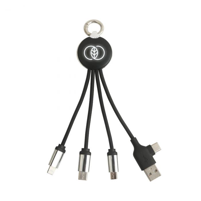 Round Shaped Light Up Multi Charging Cable