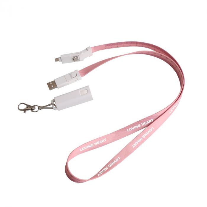6 in 1 Polyester Lanyard Charging Cable